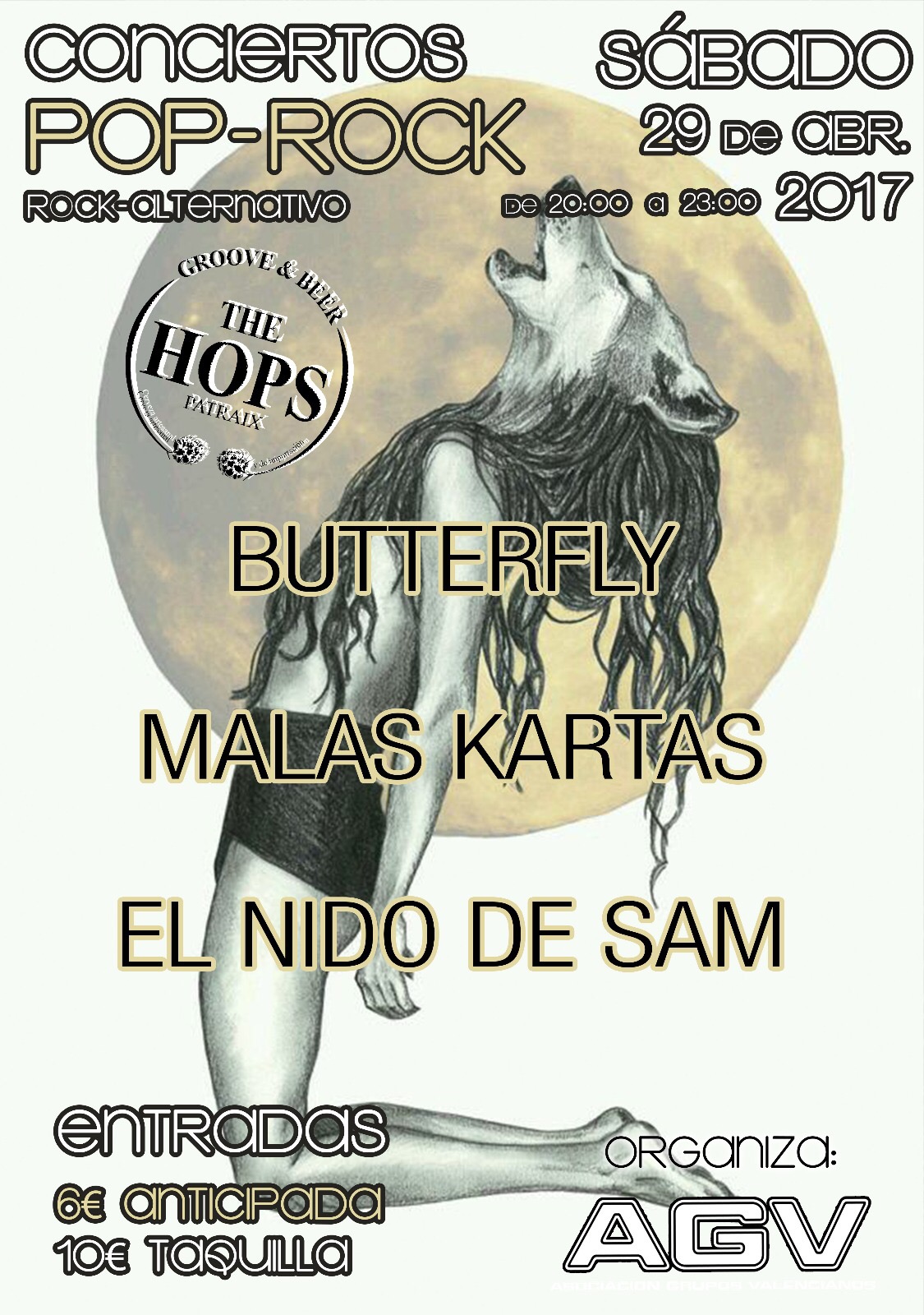 Hops: Concierto Butterfly+Malas kartas+El nido de Sam